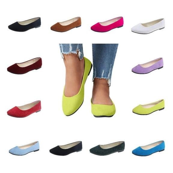 HTNBO Flat Shoes for Women Comfortable Dressy Casual Pointy Toe Flats On Work Office Ballet Flats