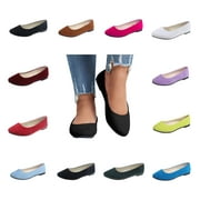 HTNBO Flat Shoes for Women Comfortable Dressy Casual Round Toe & Slip On Work Office Ballet Flats