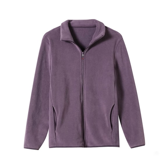 HTNBO Fleece Jackets For Women Full Zip Long Sleeve Workout Jacket Casual Lightweight Loose Fit Outerwear