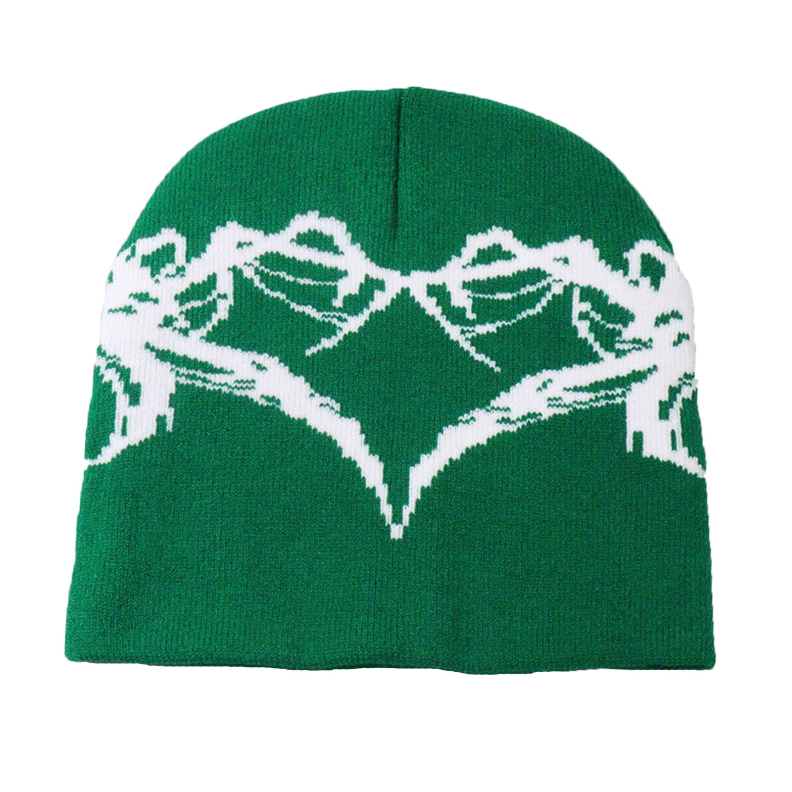 HTNBO Halloween Beanie Hats for Women Winter Thermal Graphic Knitted Skull Caps for Juniors