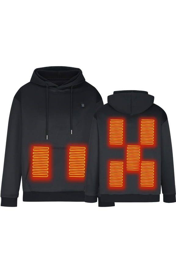 Heated Hoodie for Men Women USB Electric Heated Hooded Sweatshirt Heating Warm Outdoor Pullover Hoodies