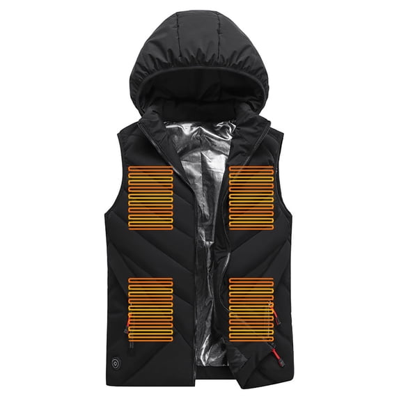 HTNBO Heated Vest for Women Men Warm USB Electric Sleeveless Puffer Vest Winter Heating Zip Up Heated Coat