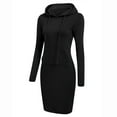 thumbnail image 1 of HTNBO Hooded Midi Dresses for Women Casual Fall Long Sleeve Drawstring Sweatshirt Dress Tunic Dress, 1 of 3