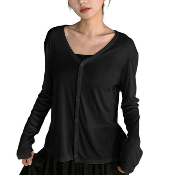 HTNBO Lightweight Cardigans for Women Open Front Long Sleeve Loose Kimonos Fall Cover Ups