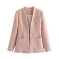 thumbnail image 1 of HTNBO Linen Blazer Women 3/4 Sleeve Lightweight Spring Summer Blazer Jackets, 1 of 3