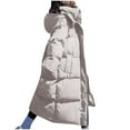 thumbnail image 1 of HTNBO Long Puffer Coat for Women Thickened Winter Maxi Quilted Down Jacket Casual Loose Hooded Padded Coat, 1 of 3