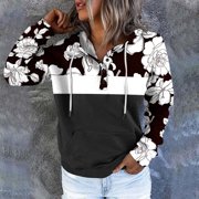 HTNBO Loose Fitted Long Sleeve Hoodies for Women Casual Retro Style Sweatshirts Women's Fall Trends
