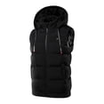 thumbnail image 1 of HTNBO Men Heated Vest Winter Windproof Hooded Electric USB Heated Jacket Vest Warm Outdoor Sleeveless Puffer Down Vest, 1 of 5