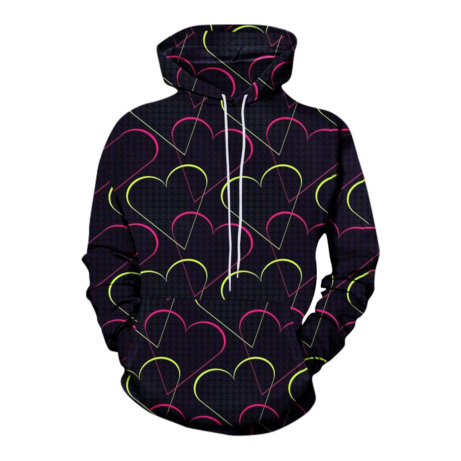 Womens Hoodies Trendy 2025 Womens Neon Print Oversized Sweatshirt