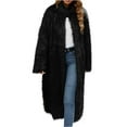thumbnail image 1 of HTNBO Plus Size Luxury Fuzzy Jacket for Women Plush Overcoat Tops Winter Warm Fluffy Faux Fur Solid Coat Jackets Outwear, 1 of 7
