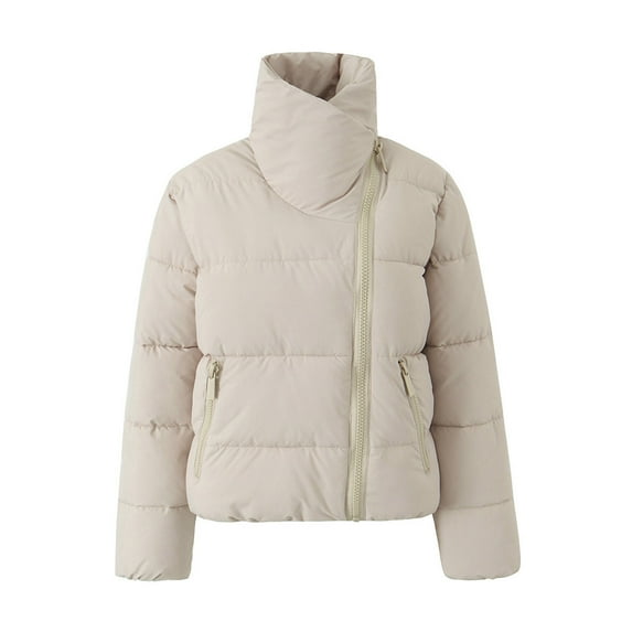 HTNBO Puffer Jacket Womens Oversized Cropped Puffy Quilted Winter Jackets Coat