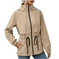 thumbnail image 1 of HTNBO Raincoat for Women Lightweight Waterproof Windproof Drawstring Adjustable Windbreaker Rain Jacket Hooded, 1 of 8