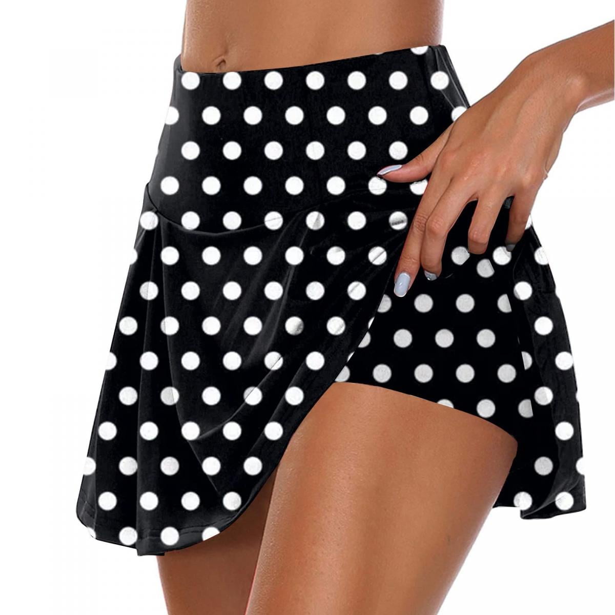 HTNBO Skorts Skirts for Women Summer Athletic Stretchy Elastic Waist ...