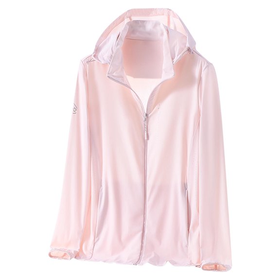 HTNBO UPF 50  Sun Protection Jacket for Women Lightweight Solid Color Full Zip Slim Fit Summer Beach Coats