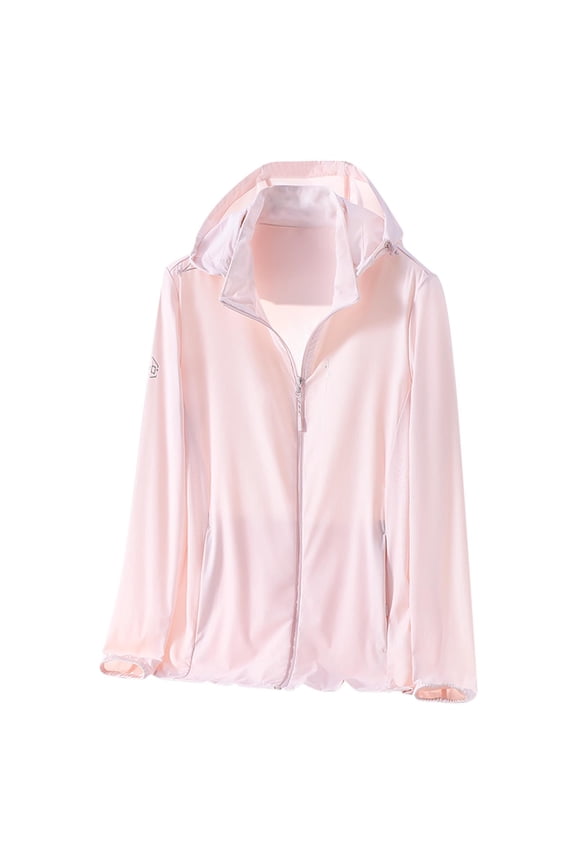 UPF 50+ Sun Protection Jacket for Women Lightweight Solid Color Full Zip Slim Fit Summer Beach Coats