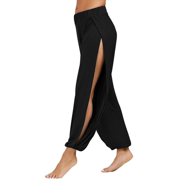 HTNBO Wide Leg Palazzo Pants for Women Lounge Pure Slim Leg Elastic Waist Trousers Winter Trends