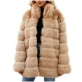 thumbnail image 1 of HTNBO Winter Coat Jacket for Women Luxury Faux Fox Fur Coat Slim Long Sleeve Collar Faux Fur Coats Overcoat, 1 of 8