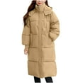 thumbnail image 1 of HTNBO Winter Coats For Women Long Down Puffer Parka Jacket Winter Down Hooded Long Quilted Puffer Ladies Outerwear, 1 of 5