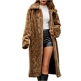 thumbnail image 1 of HTNBO Winter Coats for Women Faux Fur Lapel Open Front Fuzzy Long Cardigans Outwear Casaul Outdoor Warm Fleece Jackets, 1 of 8