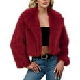 thumbnail image 1 of HTNBO Winter Coats for Women Trendy Faux Fur Shaggy Jacket Cropped Long Sleeve Tops Open Front Coat Cardigan Outerwear, 1 of 7