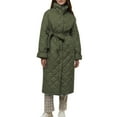 thumbnail image 1 of HTNBO Winter Jackets Womens Quilted Lightweight Puffer Jacket Elegant Trench Coat Maxi Long Down Coats Outwear, 1 of 5