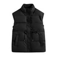 thumbnail image 1 of HTNBO Winter Women Sleeveless Jacket Quilted Lightweight Puffer Vest Short Down Coat Zip Up Outerwear Clothes, 1 of 3