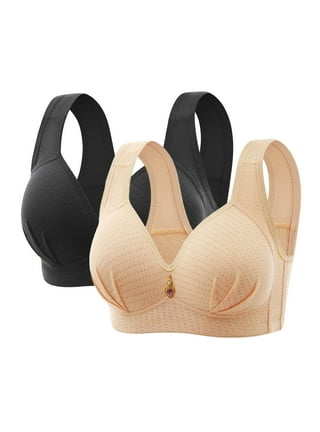 HTNBO Comfortable Breathable Bras Front Snaps Full Coverage Bras