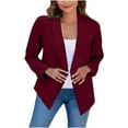 thumbnail image 1 of HTNBO Women 3/4 Sleeve Blazer Open Front Cardigan Jacket Work Office Blazer, 1 of 7