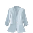 thumbnail image 1 of HTNBO Women 3/4 Sleeve Linen Blazer Lightweight Spring Summer Blazer Jackets, 1 of 5