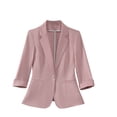thumbnail image 1 of HTNBO Women 3/4 Sleeve Linen Blazer Lightweight Spring Summer Blazer Jackets, 1 of 5