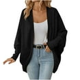 thumbnail image 1 of HTNBO Women Batwing Sleeve Sweater Cardigan Soft Knit Coats Open Front Sweaters Casual Loose Cardigans Outerwear, 1 of 3