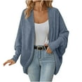 thumbnail image 1 of HTNBO Women Batwing Sleeve Sweater Cardigan Soft Knit Coats Open Front Sweaters Casual Loose Cardigans Outerwear, 1 of 3