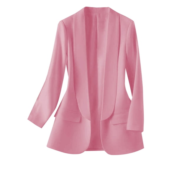 HTNBO Women Business Casual Blazer Jacket Shawl Collar Long Sleeve Blazers Coat Slim Fit Work Office Outerwear Suit Jacket