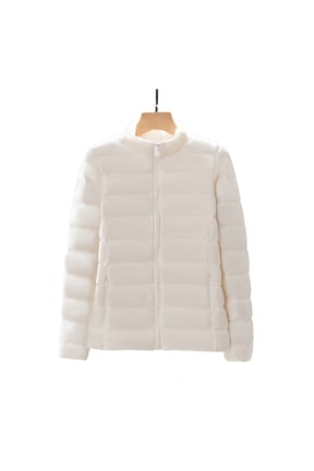 Women Down Jacket Lightweight Duck Down Quilted Stand Collar Puffer Jacket