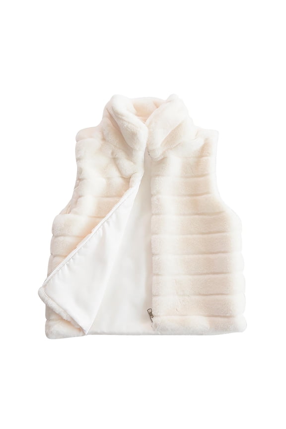 Women Fleece Vest Fuzzy Sherpa Sleeveless Waistcoat Winter Plush Faux Fur Jacket Vest with Pockets