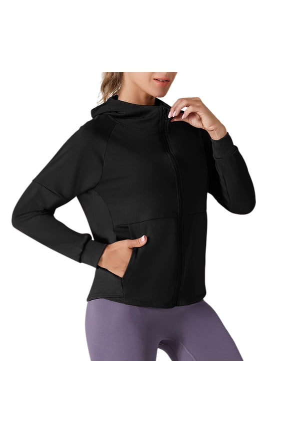 Women Lightweight Active Jacket Full Zip Workout Running Yoga Athletic Outerwear with Pockets