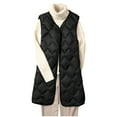 thumbnail image 1 of HTNBO Women Long Quilted Puffer Vest Lightweight Round Neck Sleeveless Button Down Padded Duck Down Vests, 1 of 6