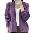 thumbnail image 1 of HTNBO Women Long Sleeve Knitted Sweater Cardigan Soft Feel Solid Color Spring Fall Cardigan Open Front Sweater, 1 of 4