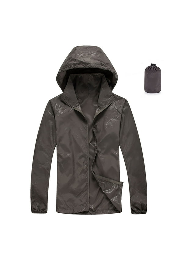Women Packable Rain Jacket Waterproof Lightweight Zip up Widndbreaker Jacket Sun Protection Outdoor Cycling Raincoat