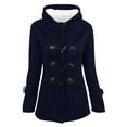 thumbnail image 1 of HTNBO Women Winter Warm Coats Fleece Lined Hooded Parka Jacket Long Sleeve Hooded Outerwear with Pocket Overcoats, 1 of 8
