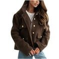 thumbnail image 1 of HTNBO Women's Button Down Sherpa Shacket Jacket Long Sleeve Faux Fur Warm Winter Outwear Lapel Fuzzy Fleece Short Coats, 1 of 6