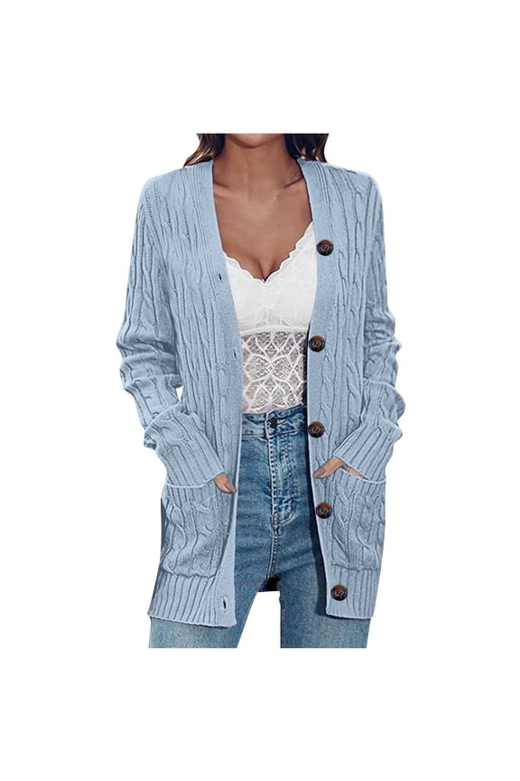 Women’s Fall Cardigan Sweaters Lightweight Soft Knit Cardigans Long Sleeve Open Front Coat with Pockets