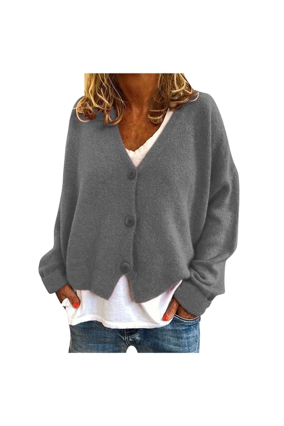 Women's Floral Knit Sweaters Cardigan Fall Winter Button Down Open Front Casual Flower Embroidered Cropped Sweaters