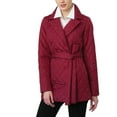thumbnail image 1 of HTNBO Women's Hooded Winter Quilted Wrap Coat with Belt, Mid-Long Warm Padded Down Puffer Jacket Elegant Overcoat, 1 of 8