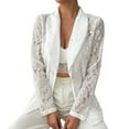thumbnail image 1 of HTNBO Women's Lace Open Front Long Sleeve Sheer Elegant Casual Blazer Jacket, 1 of 8