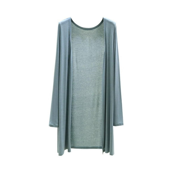 HTNBO Women's Lightweight Cardigan Long Summer Casual Soft Loose Outwear Open Front Draped Duster Beach Cover Up