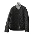 thumbnail image 1 of HTNBO Women's Lightweight Quilted Puffer Jackets Button Down Collarless Casual Solid Winter Puffy Coat with Pockets, 1 of 8