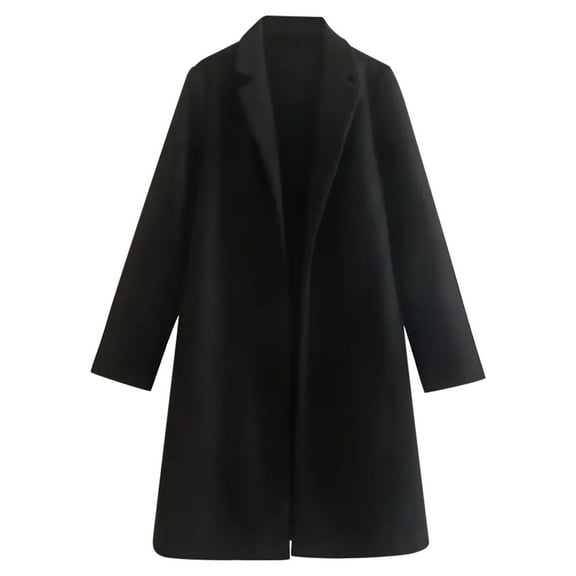 HTNBO Women's Long Cardigans Sweater Fall Dressy Casual Lapel Knit Warm Trench Coatigan Oversized Blazer Jacket Coat