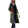 thumbnail image 1 of HTNBO Women's Long Shirt Jacket With Pocket Color-Blocked Geometric Patterns Long Jacket Loose Outerwear, 1 of 6