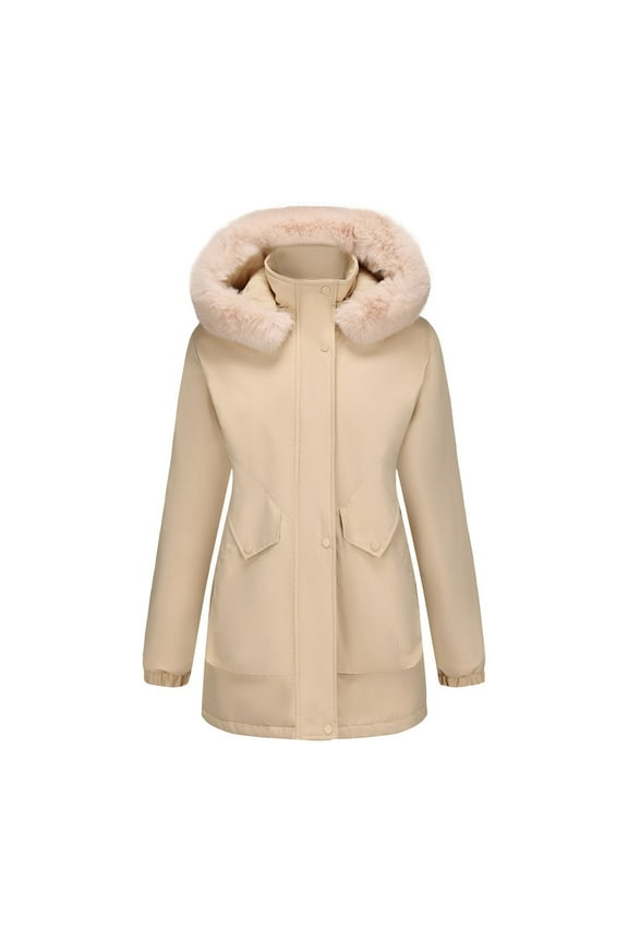 Women's Long Winter Coat Thickened Down Alternative Jacket Warm Puffer Jacket Waterproof Parka
